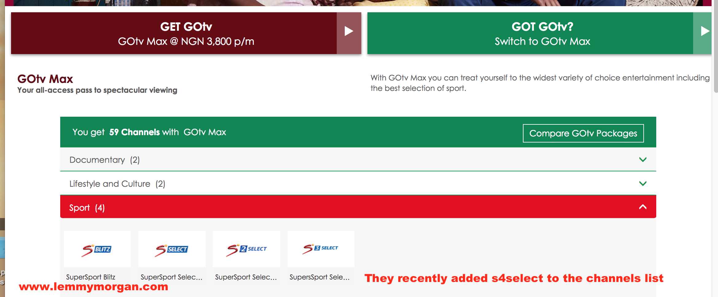 Introducing New Gotv Max Subscription Comes With Six Sports Channels