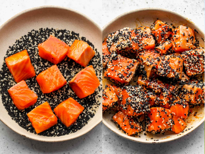 Sesame Crusted Salmon Bowls Dishing Out Health